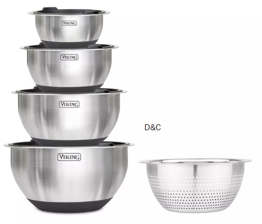 9 Piece Stainless Steel Mixing Bowl Set