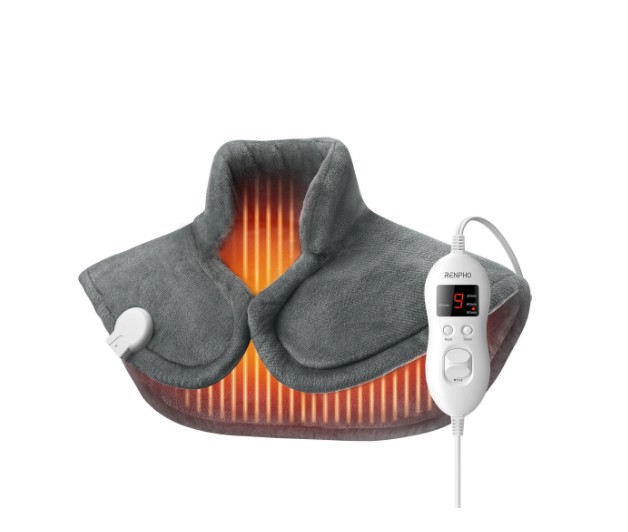 RENPHO Extra Large Heating Pad for Shoulders Neck and Back, 9 Temperature Settings, FSA HSA Eligible, 19″x 24″，Birthday Christmas Gifts for Women Men, Gray