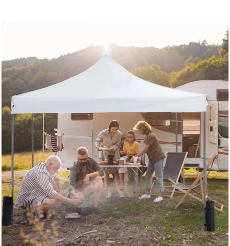 GIANNA 10×10 FT Pop Up Canopy Tent with Slant Legs and Carrying Bag, Easy Setup Outdoor Shelter for Patio, Garden, Beach, White