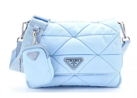 Padded Flap Shoulder Bag Quilted Tessuto