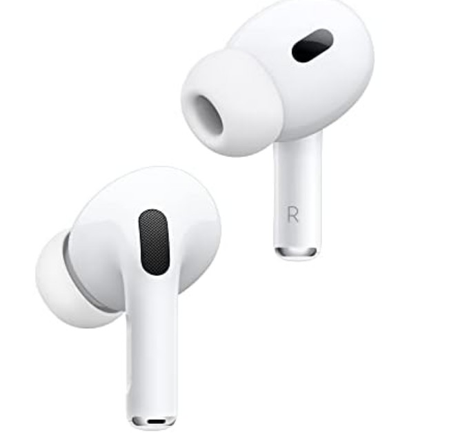 Apple AirPods Pro 2 Wireless Earbuds, Active Noise Cancellation, Hearing Aid Feature, Bluetooth Headphones, Transparency, Personalized Spatial Audio, High-Fidelity Sound, H2 Chip, USB-C Charging