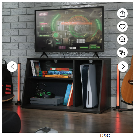 Mainstays Gamer TV Stand Console for TV’s up to 32″, Black Finish