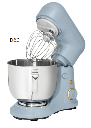 Beautiful 5.3 Qt Stand Mixer, Cornflower Blue with Flat Beater, Dough Hook, Balloon Whisk