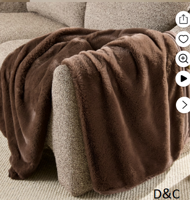 Better Homes & Gardens Brown Faux Fur Ultra Soft Luxury Oversized Throw Blanket 50″ x 72″, Brown Basket