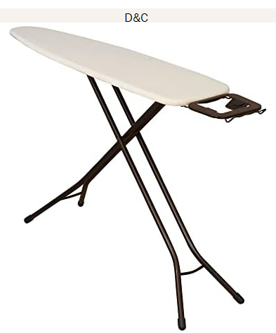 Household Essentials Ultra Ironing Board, 4-Leg, with Steel Top and Iron Rest, Cotton Cover with Fiber Pad, Heat and Stain Resistant, Antique Bronze Frame