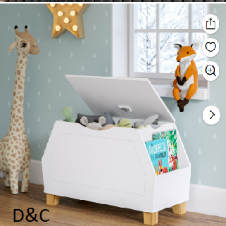 RiverRidge Home Kids Catch-All Toy Storage Box – White