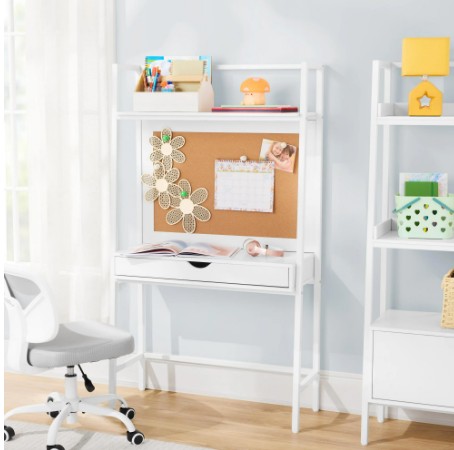 BYO Kids Ladder Desk with Bulletin Board, White