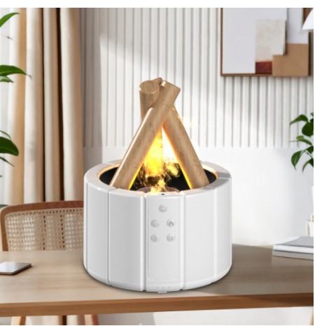 DAYBETTER Bonfire Diffuser,Bonfire Aromatherapy Essential Oil Diffuser,Flame Diffuser 250ml With Remote for Bedroom,Office,Gift (White)