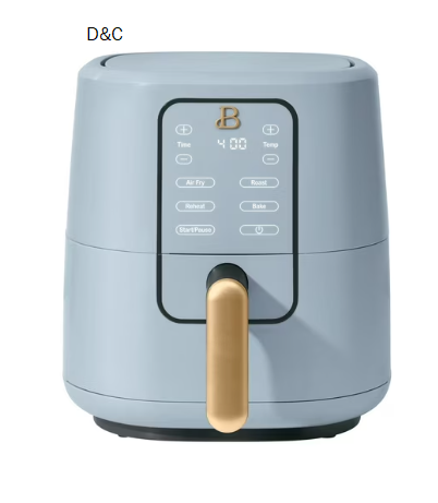 Beautiful 3 Qt Air Fryer with TurboCrisp Technology, EverGood Ceramic Nonstick Coating, Cornflower Blue by Drew Barrymore