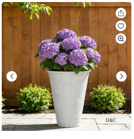 My Texas House Asti Tall White Planter – 16.1” D x 20.1” H, 100% Recycled Resin