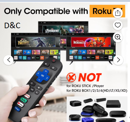 Ustris 2 pack Replacement Remote Control Only for Roku TV