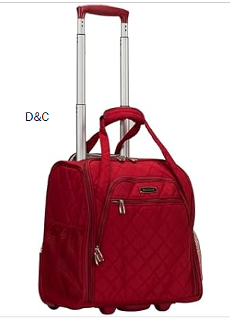 Rockland Melrose Upright Wheeled Underseater Luggage, Red, Carry-On 15-Inch