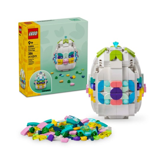 LEGO Decorative Easter Egg Building Toy for Girls & Boys – Springtime Craft Activity for Kids, Ages 8+ – Basket Stuffer or Gift Idea for Easter, Birthdays, & Special Occasions – 40816