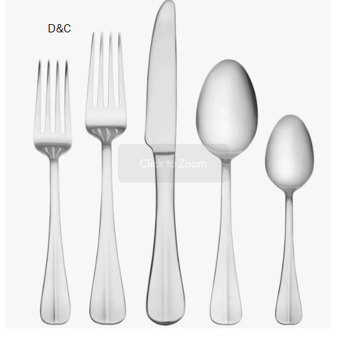 Pfaltzgraff Everyday Simplicity 53-Piece Stainless Steel Flatware Set with Steak Knives & Hostess Set, Service for 8