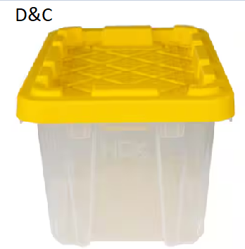 6.5-Qt Tough Storage Tote in Clear with Yellow Lid