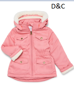 Jessica Simpson Toddler Girls’ Cotton Twill Parka, Sizes 2T-5T