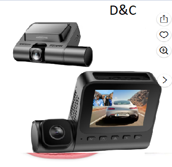AZDOME Dash Cam V600 Dual Channel 1080P Super Night Vision G-Sensor 24H Parking Monitor 1-Pack 2.4 Inch Screen