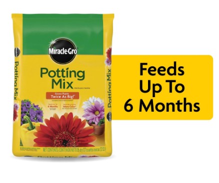 Miracle-Gro Potting Mix, For Indoor or Outdoor Potted Plants, Flowers, Shrubs, 25 qt.