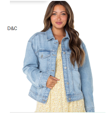 Celebrity Pink Women’s Oversized Denim Jacket, Sizes XS-XXXL