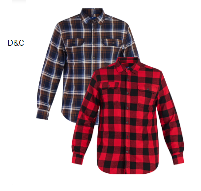 George Men’s and Big Men’s Double Pocket Flannel Shirt, 2 Pack, Sizes XS-3XLT