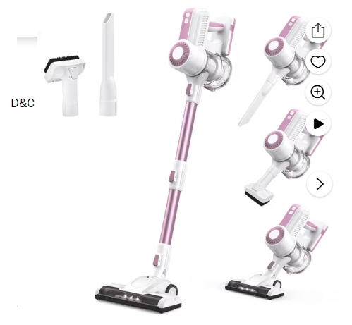 MOOSOO Cordless Vacuum Lightweight Stick Vacuum Cleaner for Carpet Hard Floor Pet Hair Home