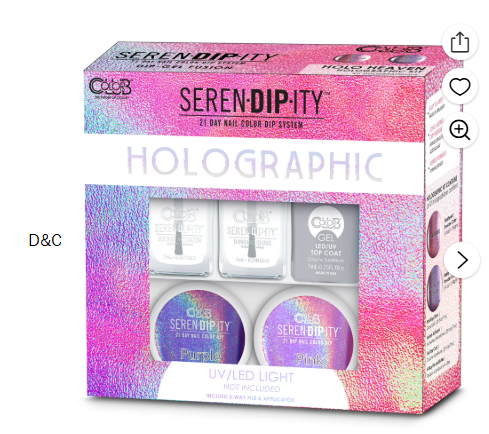 Color Club’s 21-Day at Home Dip-Gel Fusion Starter Kit, Hologrpahic Dip-Gel Fusion, Holo Heaven, Multi