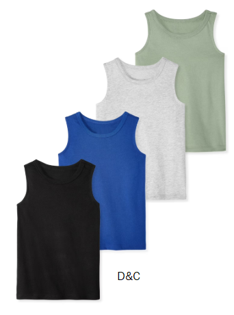 Garanimals Newborn, Baby & Toddler Boy Cotton Solid Tank Tops, 4-Pack, Sizes 0-6T