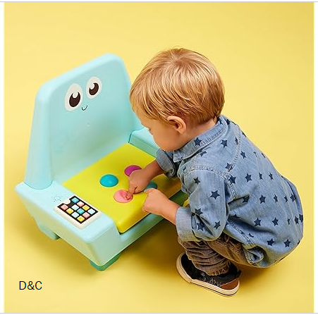 B. toys – Interactive Musical Chair – Little Learners – Developmental Toy for Kids – Toddler Chair with Light-Up Tablet & Activities – Music, Sounds, Lights, Buttons, Storage – 12+ Months