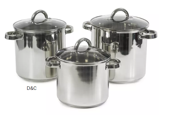 Stainless Steel 3-Pc. Stock Pot Set