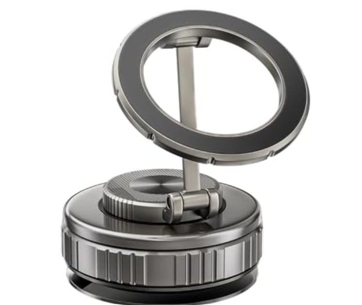 UBeesize 2025 Upgraded 360 Magsafe Vacuum Magnetic Car Phone Holder [108+LBS Strongest Suction&3000gf Dual-Lock Nano Gel] Dashboard & Windshield Mount, Compatible with iPhone 16/15/14/13&Other Phones