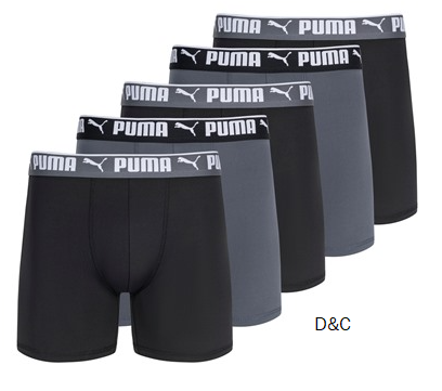 PUMA Men’s 5-Pack Performance Boxer Briefs
