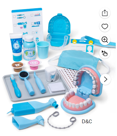 Melissa & Doug Super Smile Dentist Kit With Pretend Play Set of Teeth And Dental Accessories (25 Toy Pieces)