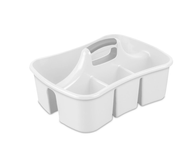 Sterilite Divided Ultra™ Caddy, Easy Carry, Handy Plastic Utility Storage, White
