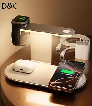 GUSGU 3 in 1 Charging Station with Three-Level Night Light