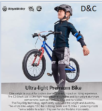 RoyalBaby EZ-Shark Ultra-Light 16 Inch Kids Bike Beginners Learning Bicycle Lightweight Alloy Boys Girls Ages 4+ Years, Pink