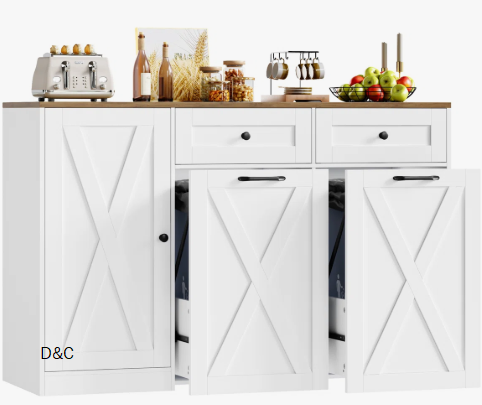 Tilt Out Trash Cabinet, Free Standing Kitchen Storage Cabinet, For Kitchen Living Room