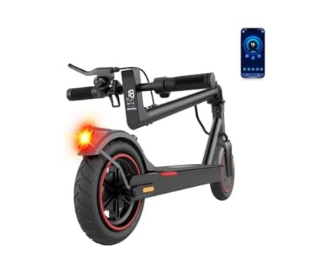 Electric Scooter, 500W Peak Powerful Motor, 21/23 Miles Range, 18/21 MPH Speed, 8.5″ Tire & Drum Brake, Foldable Lightweight EScooter, App Control, Commuting Electric Scooter
