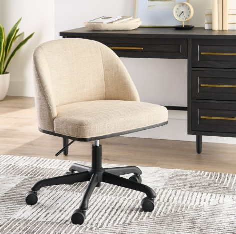 Better Homes & Gardens Oaklee Office Chair, Cream and Charcoal Finish