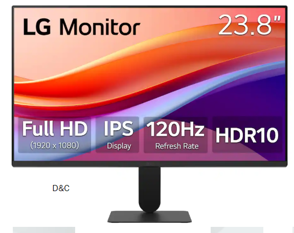 LG – 24″ IPS FHD 120Hz Monitor with HDR10 (HDMI) – Black