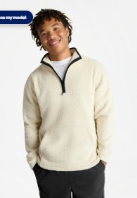 No Boundaries High Pile Quarter Zip Fleece Pullover, Men’s