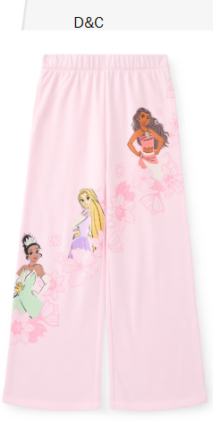 Disney’s Princess Adventure Girls Open Bottom Fleece Jogger Pants, Sizes 4-16