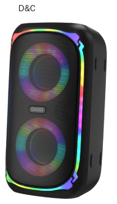 OKKO Sonic Bass V4 Portable Bluetooth Speaker – Wireless Party Speaker with Deep Bass, Karaoke Speaker with Microphone Port, LED Lights, Outdoor Portable Rechargeable Speaker
