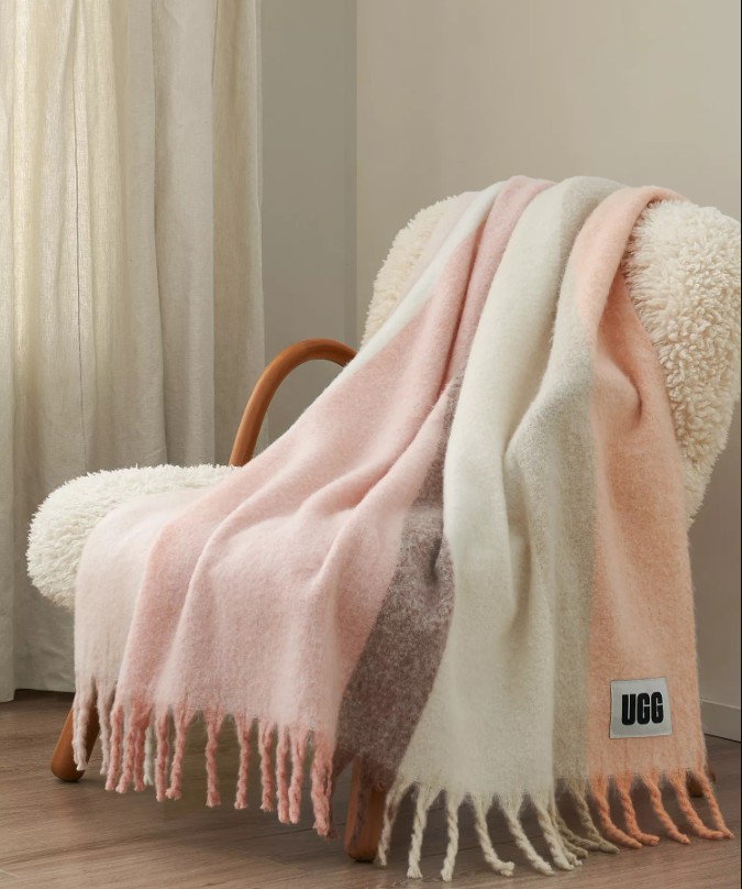 Calyx Stripe Faux Mohair Throw, 50″ x 70″