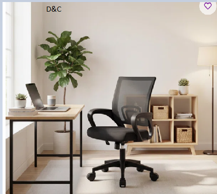 Ergonomic Swivel Home Office Chair Adjustable Lumbar Support, Height, and Tilt Function