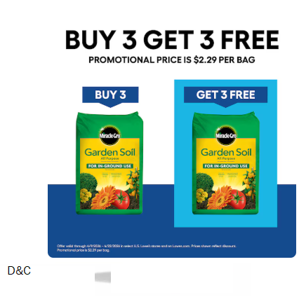 Miracle-Gro In-Ground Use 0.75 Cubic feet All-purpose Garden soilBuy 3 Get 3 Free