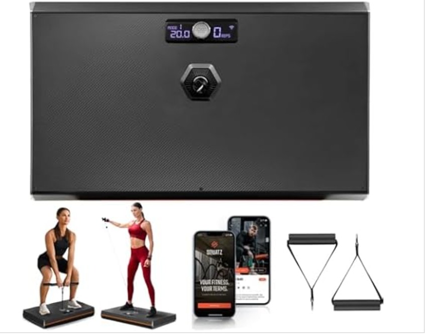 SQUATZ Pluto Home Smart Gym, 100lbs Adjustable Resistance, All-in-One Digital Fitness Machine with WiFi & Bluetooth, Compact Full-Body Workout Equipment for Strength Training and Muscle Toning