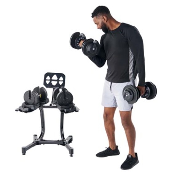 Echelon Strength Adjustable Dumbbells with Stand