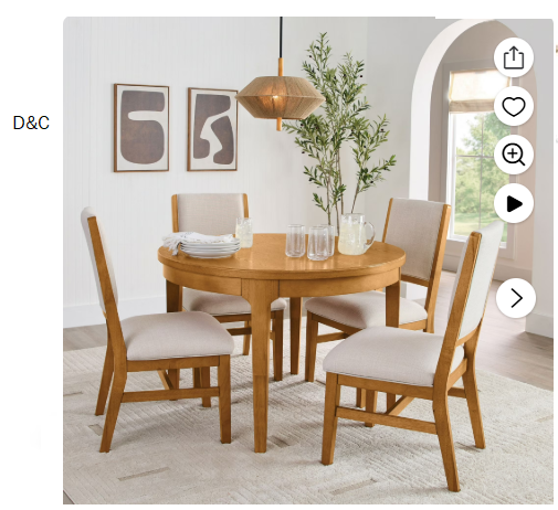 Better Homes & Gardens Windsor 5-Piece Dining Set, Light Honey Finish
