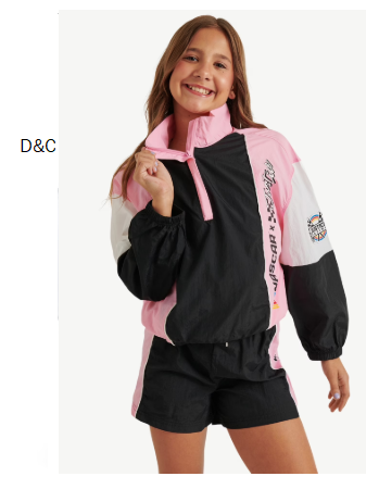 Justice Girl’s NASCAR X Justice Collab Colorblock Half Zip Windbreaker, Sizes XS – XLP