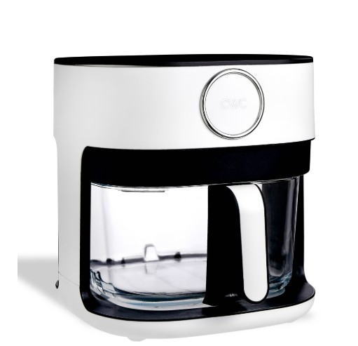 Cook With Color Air Fryer, 5.5Qt Glass Air Fryer, 1400W, 8 Presets, White